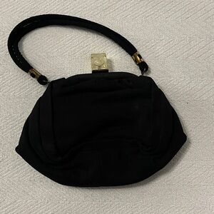 Black Clutch with Gold Accents